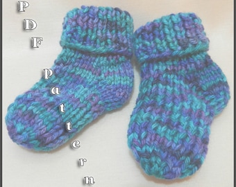 Easy Knitted Baby Socks Pattern "MATTIE"