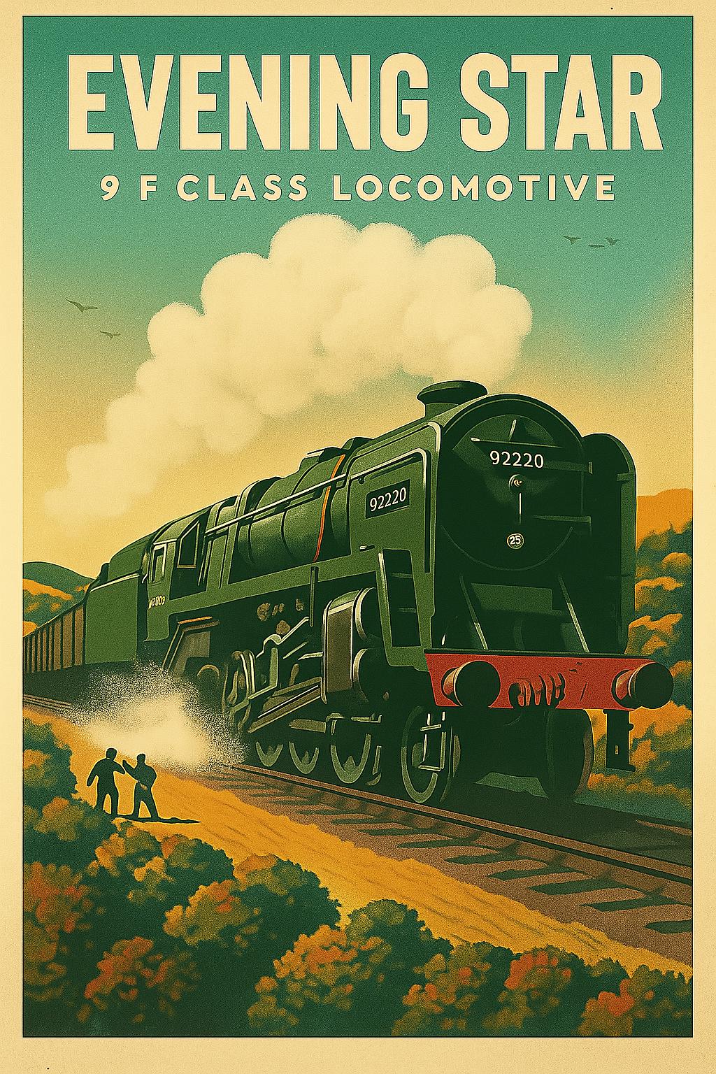 Evening Star Steam Train Vintage Poster – Locomotive Wall Art - Etsy UK