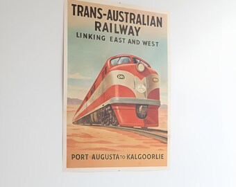 Trans-Australian Railway Poster –  Vintage Travel Wall Art