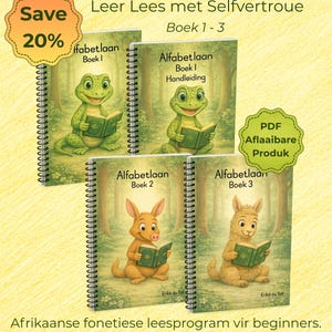 Afrikaans Phonics Reading Program | Alfabetlaan Books 1, 2 & 3 (PDF Download)