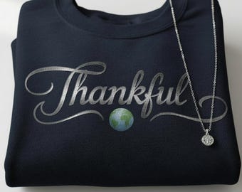 Thankful Easter Sweatshirt for Women, Faith Inspired Christian Gratitude Crewneck, Minimal Spring Apparel
