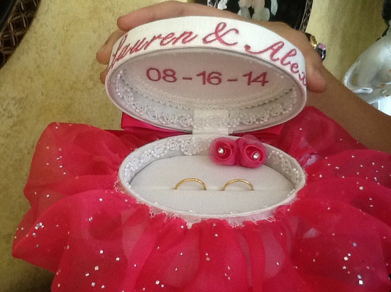 Ring Bearer Pillow Personalized Ring Box Wedding Accessories Wedding Ring Bearer Box Custom Order Ring Bearer Box Ceremony Pillow