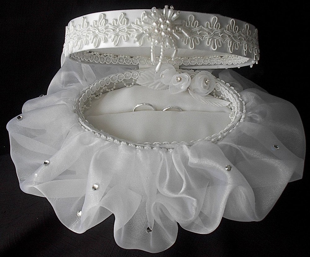 Wedding Ring Bearer Box Pillow with Swarovski Crystals or Etsy