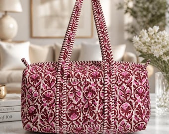 Indian  Quilted cotton duffle  bag