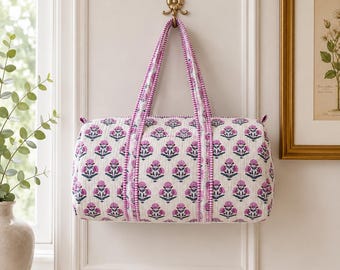 Indian  Quilted cotton duffle  bag
