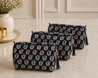 Makeup pouches / 3 piece set/ wash bag/ toiletries