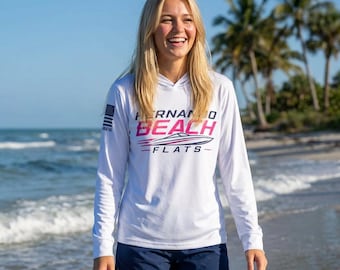 Hernando Beach Florida Flats Moisture-Wicking Hoodie | Coastal Logo Sportswear