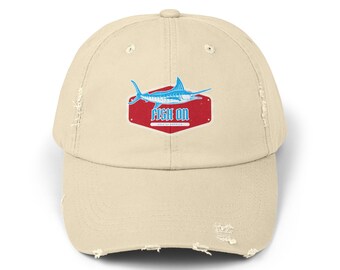Distressed Cotton Fishing Cap: Vintage Style Angler Hat