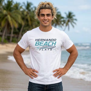 Camiseta transpirable con estampado de olas costeras de Hernando Beach, Florida Flats