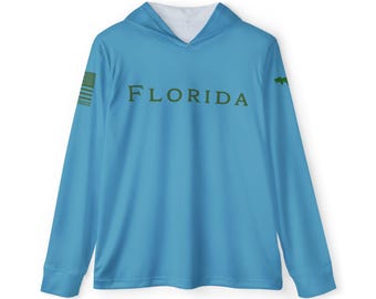 Felpa con cappuccio Florida Skinny Water Slam Fish Blue UPF / Maglietta con cappuccio Florida