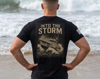 Küstenwache Such- und Rettungsboot Motorrettungsboot T-Shirt | Militärflaggenlogo, Gedruckt in den USA
