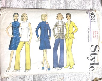 Patrón de costura estilo vintage 4091, 1973, talla 40-42, completo (talla europea)
