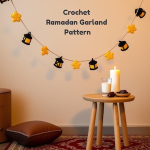 Virkat Ramadan-lykta och stjärnmönster | Eid Mubarak-girlang | Muslimsk heminredning PDF