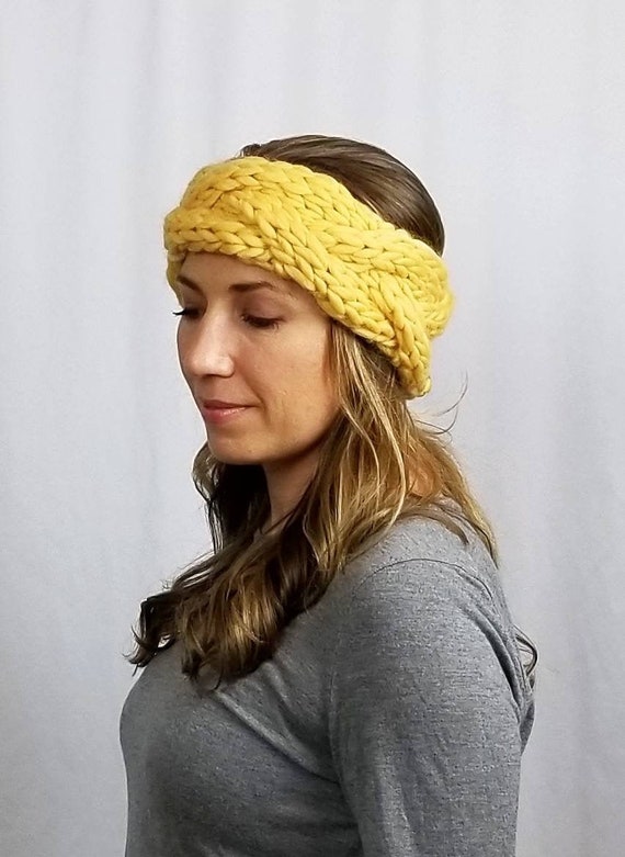 Great Cable Headband: Modern hand-knit fine wool headband | Etsy