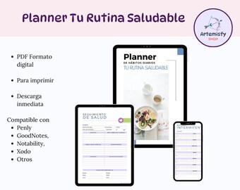 Digital Healthy Routine Planner | Healthy Habits, Nutrition and Wellness | Downloadable PDF
