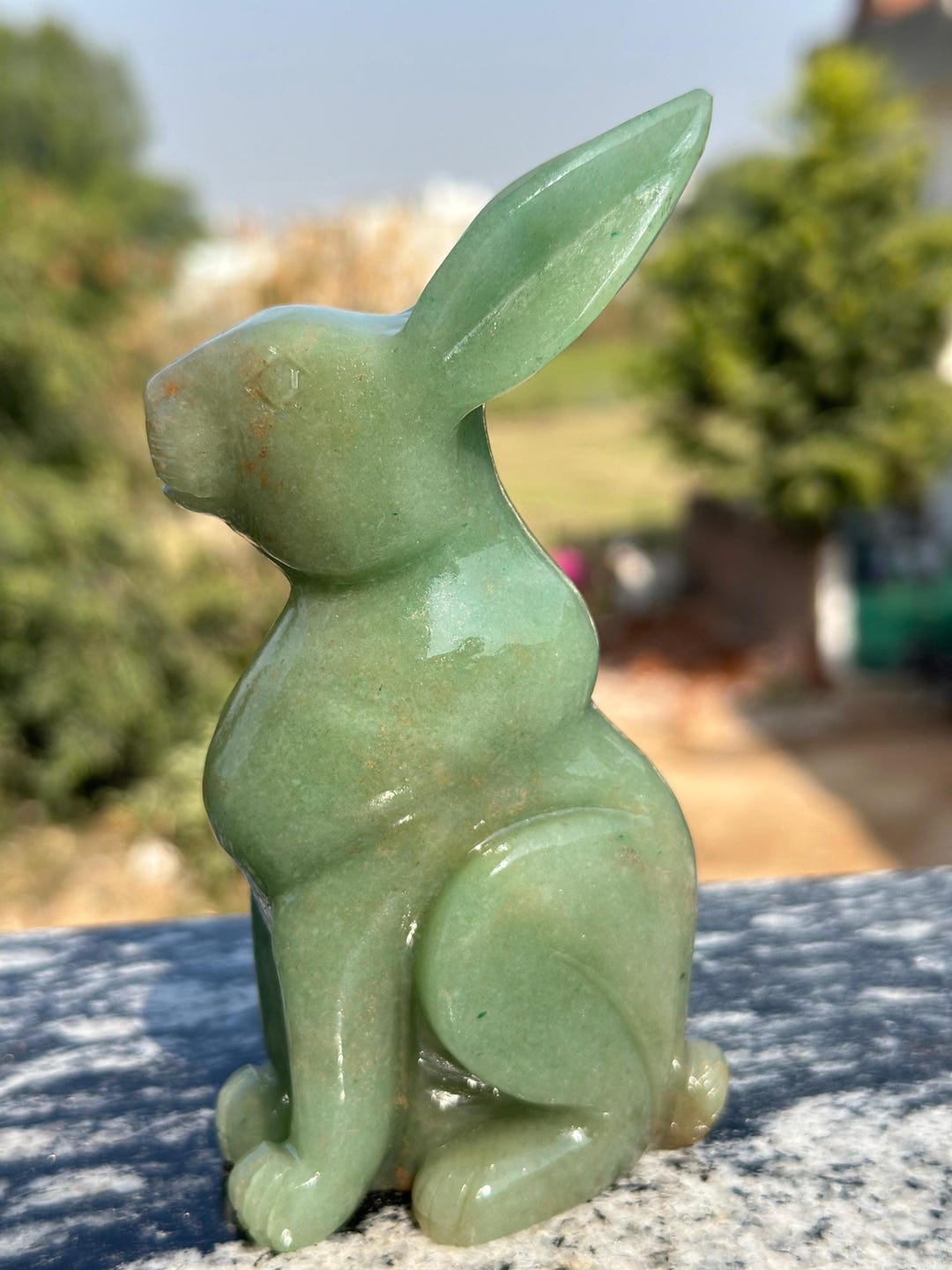 Green Jade Rabbit Carving | Australian Jade, Heart Chakra Crystal - Etsy