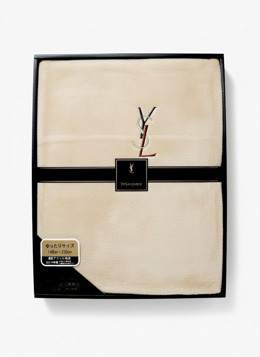 vintage YSL big mut blanket クリーニング済 Vintage 60's Mid Century YVES SAINT LAURENT WOOL BLANKET Atomic