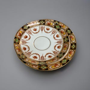 Vintage Royal Albert Crown Kina Devon Svart Mönster