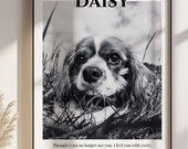 Black and White Pet Memorial Portrait, Pet Loss Gift, Custom Pet Portrait, Pet Memorial Art, Memory Keepsake