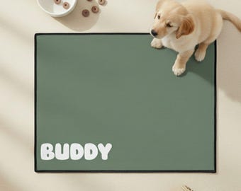 Personalized Dog Food Mat, Custom Dog Bowl Mat, Personalized Pet Placemat, Dog Mats with Name, Custom Pet Mat