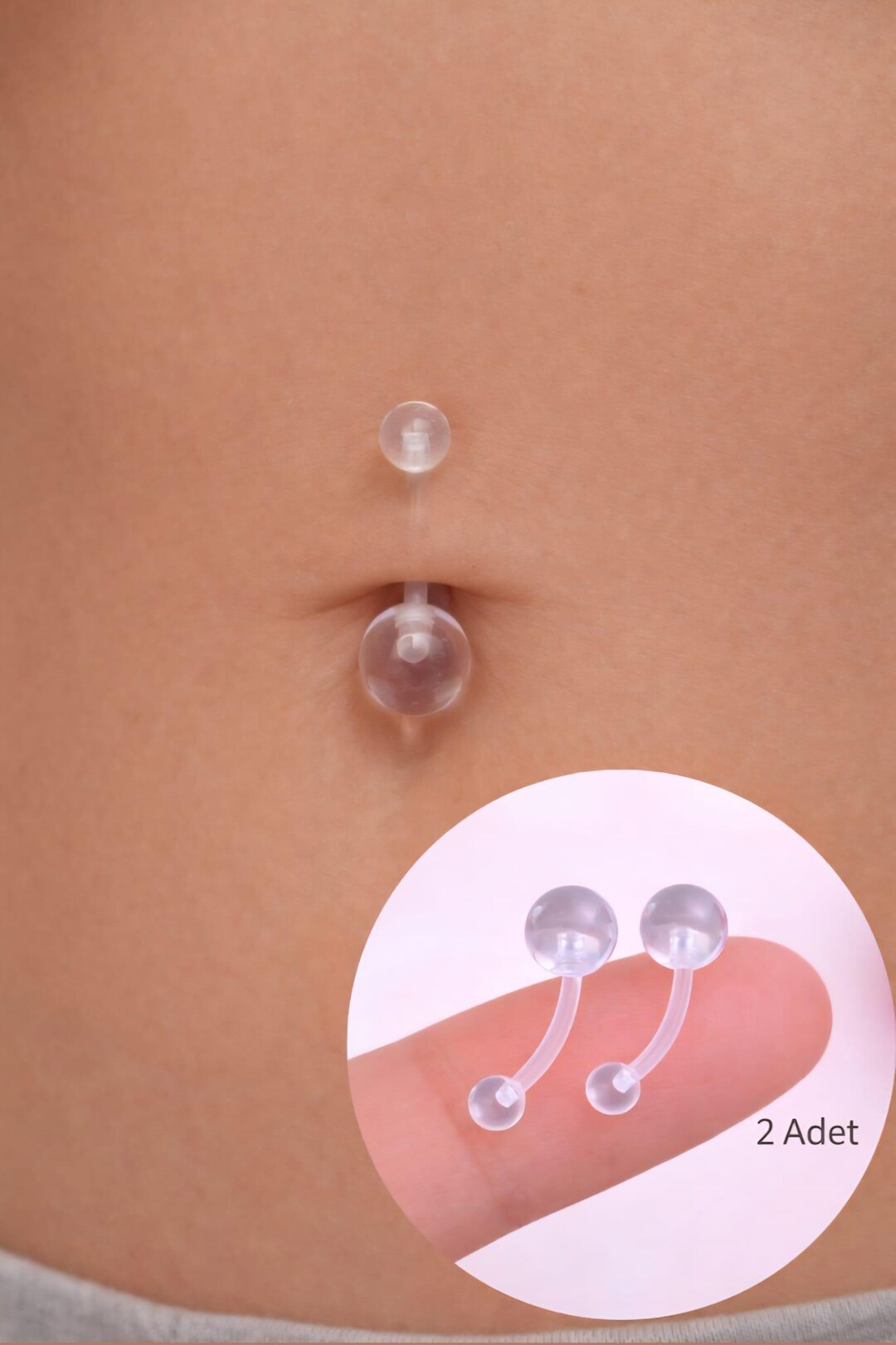 Bioflex Belly Button Ring, Flexible Clear Navel Bar, Hypoallergenic - Etsy