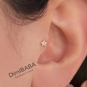 Star Earrings Piercing Stud Earrings, Conch for Tragus, Helix, Cartilage, and Gift Her