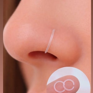 Bioflex Nose Ring, Flexible Clear Retainer, Hypoallergenic Piercing