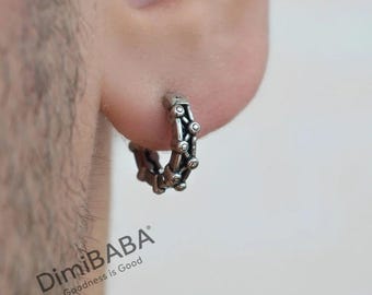 Mens Stainless Steel Hoop Earring - Hypoallergenic Huggie