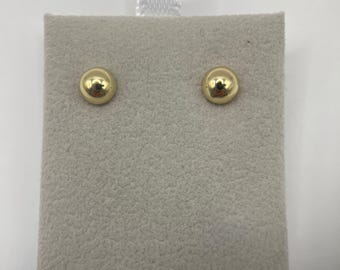 14K Yellow Gold Earrings, Solid Gold Stud Earrings, Dainty Minimalist Jewelry, Real Gold Everyday Earrings, Fine Jewelry Gift for Her