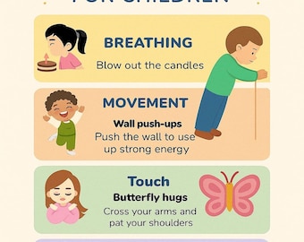 Calming Ideas for Children-Printable Coping Strategies & Self-Regulation Handout. Kids Emotional Regulation OT Resource