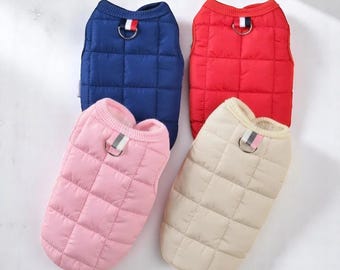 Abrigo de invierno acolchado para perros pequeños: chaqueta cortavientos para cachorros