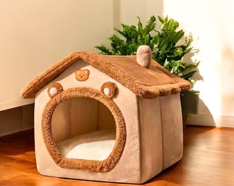 Foldable Pet House Bed: Cozy Cloth Cat/Dog Hideaway