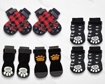 Anti-Rutsch-Baumwollhundesocken: Indoor Pfotenschutz, kleine / mittlere Hunde