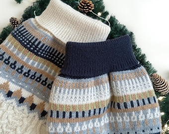 Stylish Winter Sweater for Dog, Holiday Pet Apparel, Cozy Puppy Clothes, Warm Winter Dog Jacket, Doggie Costume