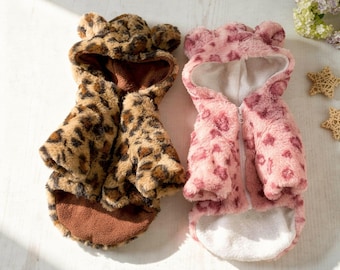 Leopard Winter Dog Jacket, Cozy Dog Costume