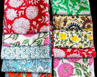 Handbedrukte katoenen servetten: boho-tafeldecor, diverse kleuren