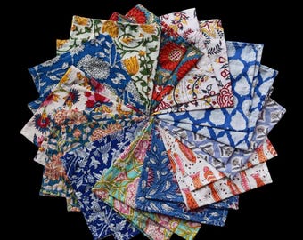 Hand Block Printed Napkin 100% Cotton Cloth Napkins Eco/Earth Friendly Reusable Cocktail