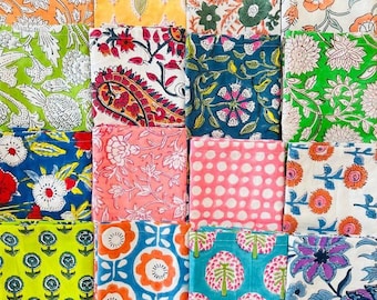 Hand Block Printed Cotton Napkins: Boho Table Decor, Assorted Colors