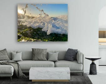 Ocean Wave Splash Canvas Print | Coastal Wall Art | Beach Photography | Seaside Home Decor | Ocean Lover Gift