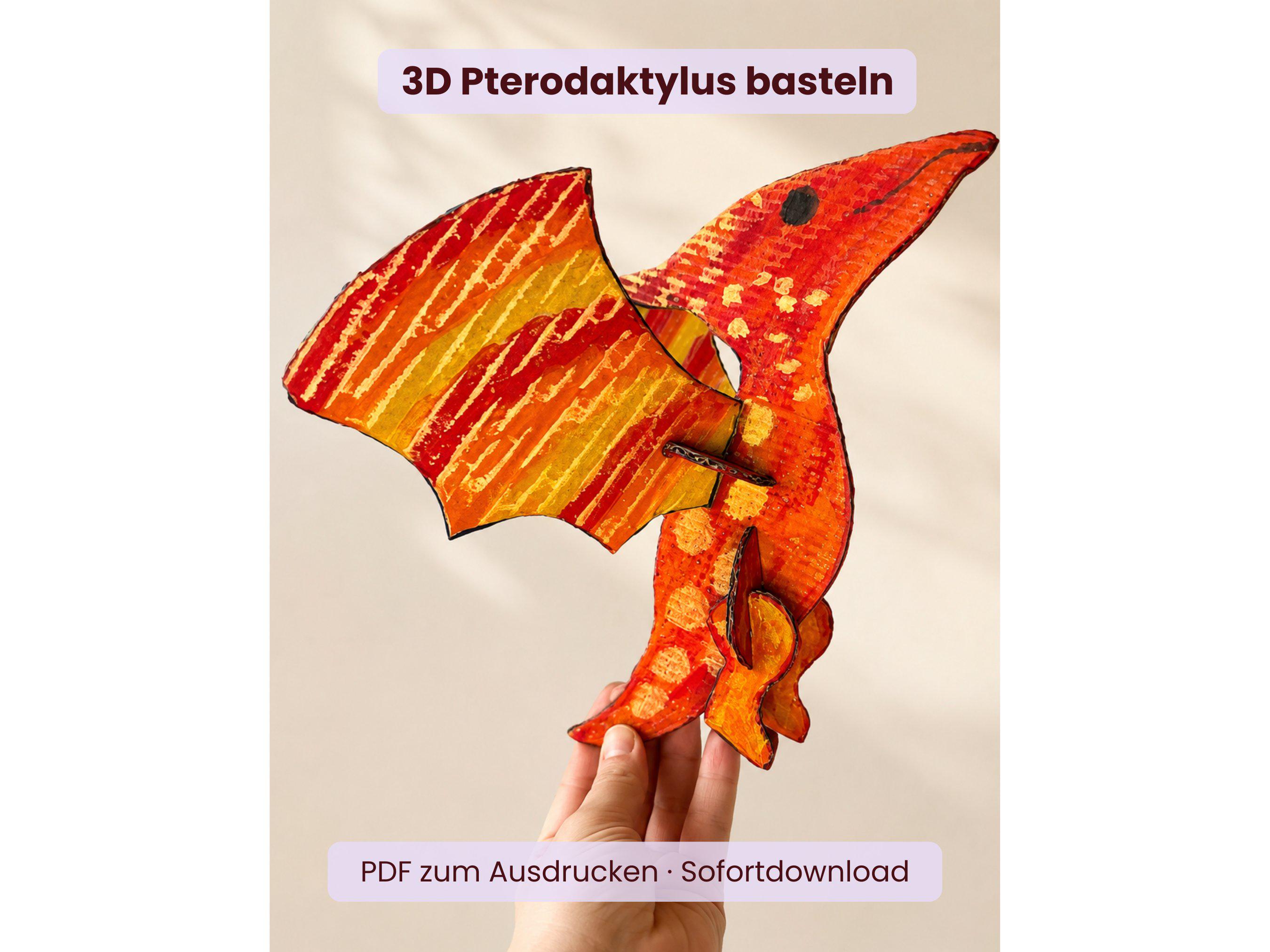 40 Adorable Cardboard Crafts For Kids 25 3D Pterodactyl Peg Figure Template, Flying Reptile Craft Template…