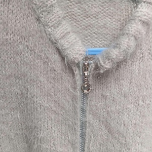 women's vest hand knitted handmade wool winter snow cold size 44/46 color gray