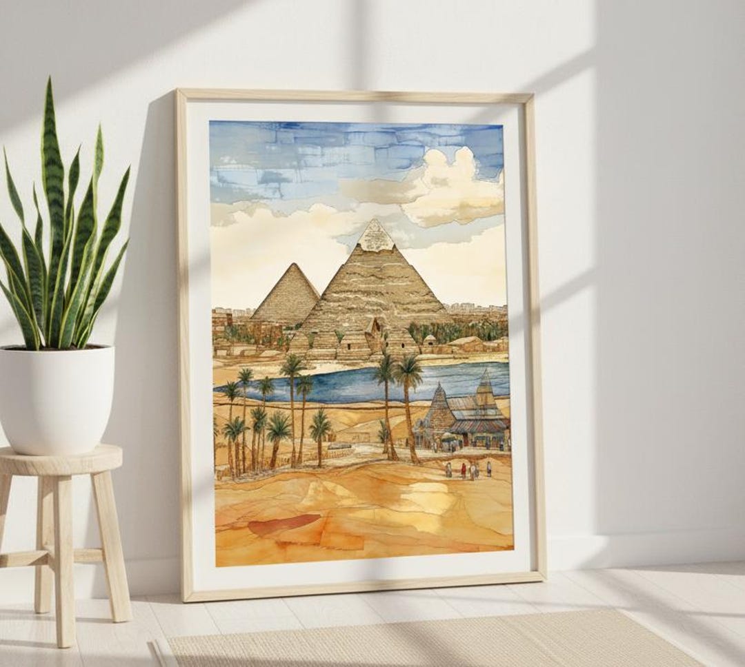 Pyramids of Giza Art Print: Ancient Egypt Poster (36x36 Download ...