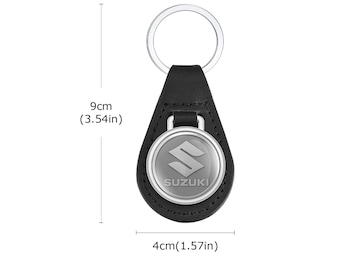 Suzuki Keyring Keychain Logo emblem | PU Leather Domed Epoxy Gel Cover l Key Fob | Handmade Key Ring | Car Accessories Gift For Men, Dad