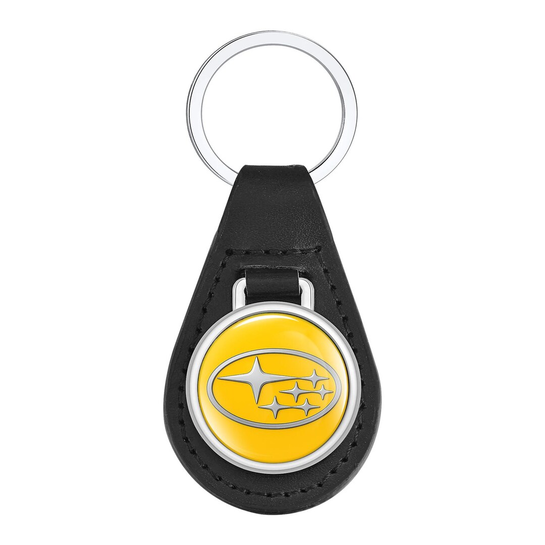 Subaru Rally Key Ring Subaru Keyring Keychain Logo Emblem | PU Leather Domed Epoxy Gel Cover ...