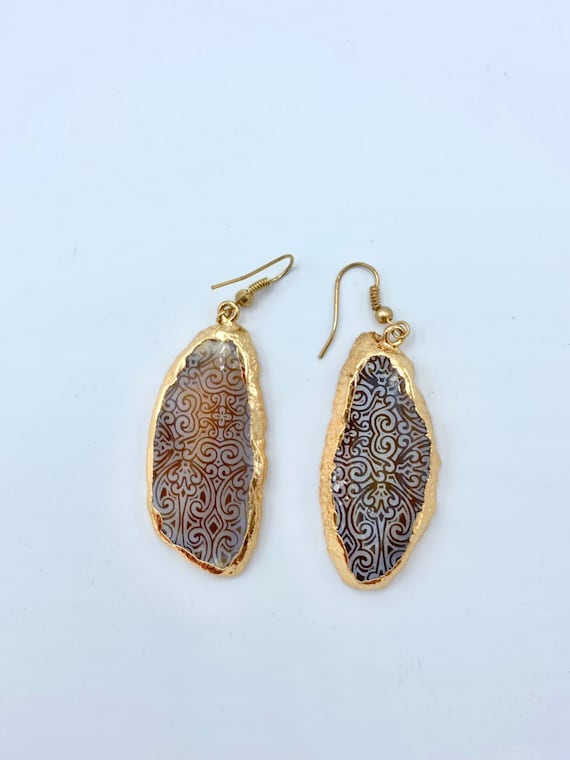 Slab earrings deals