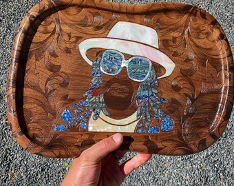 One of a kind inlay Mac Dre tray