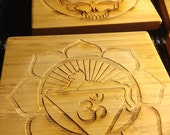 Grateful dead bamboo coaster set On SALE