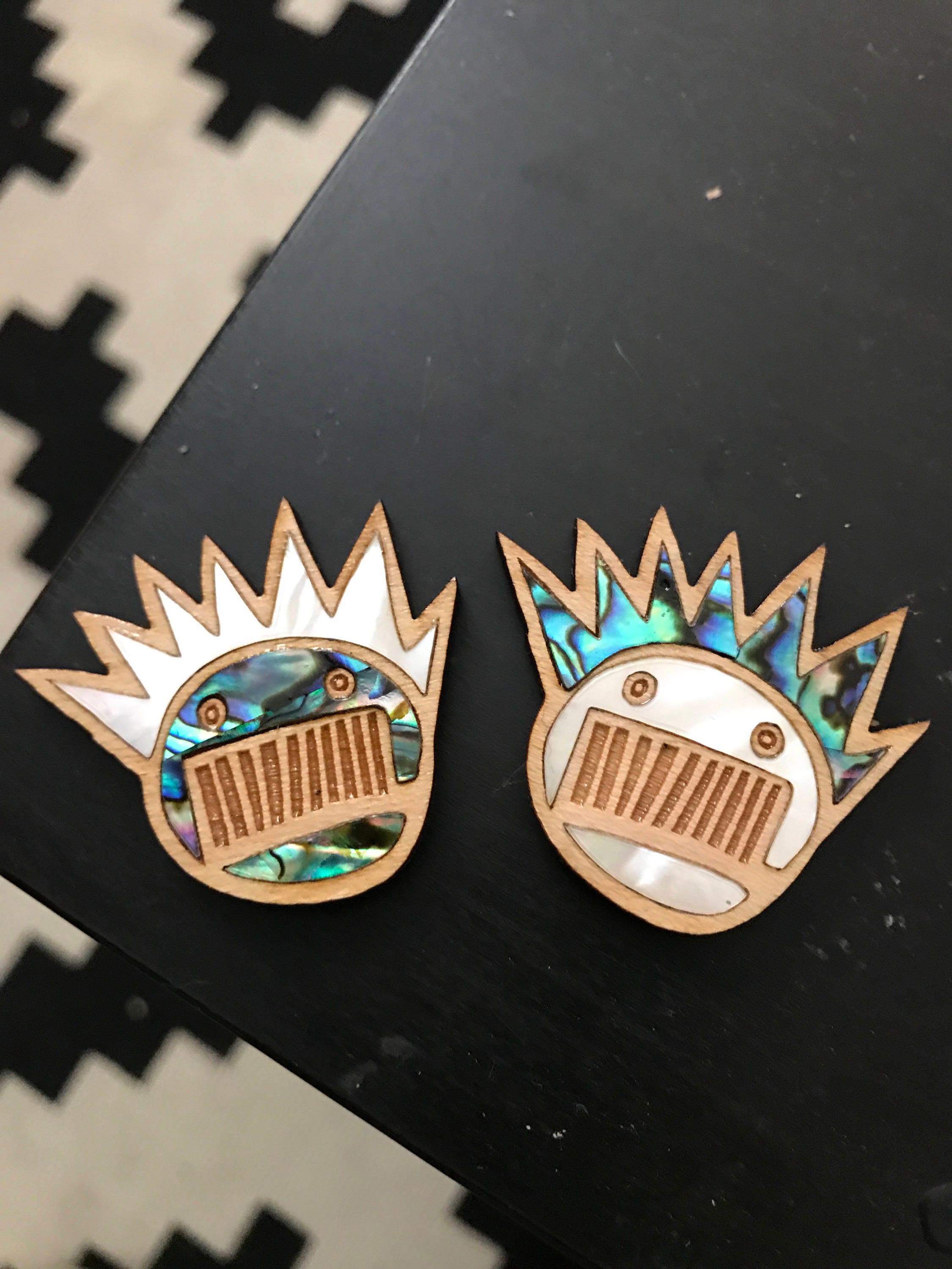 Boognish Abalone/pearl Inlay Pin - Etsy