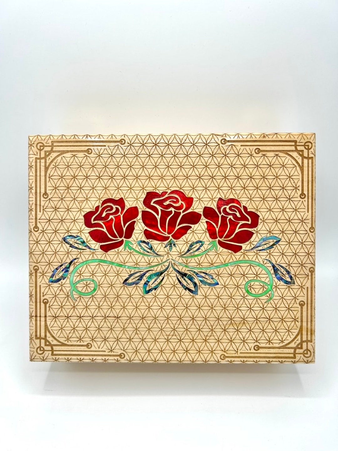 Inlay Rose Keepsake Box Etsy
