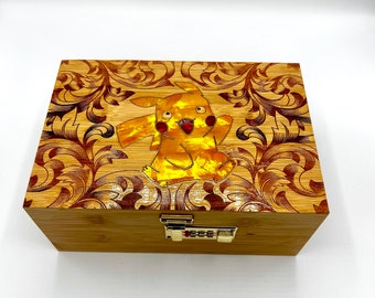 Boîte de rangement Pikachu avec serrure à combinaison et plateau amovible assorti